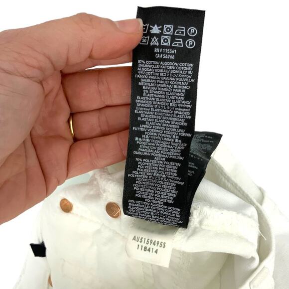 7 For All Mankind Cutoff Denim Shorts White Size 31 NWT $139 MSRP - Picture 6 of 7